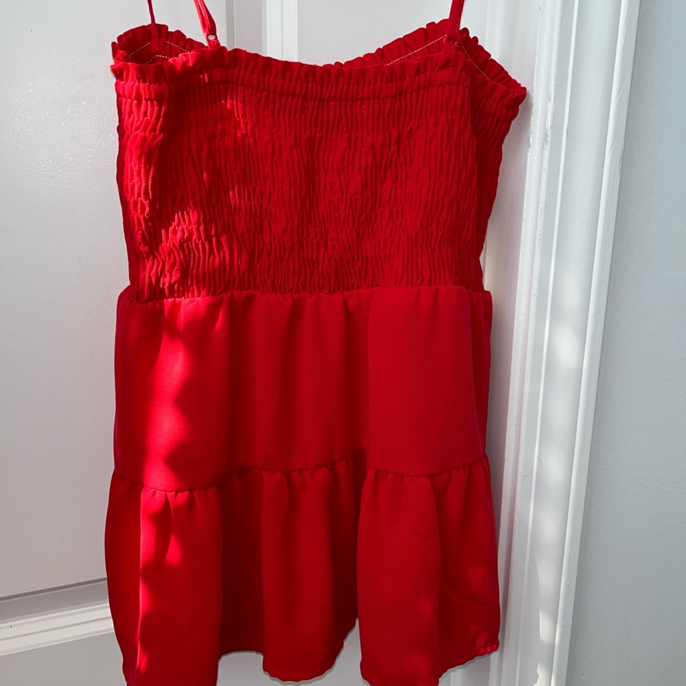 Red Flowy Tank Top - Picture 2 of 4